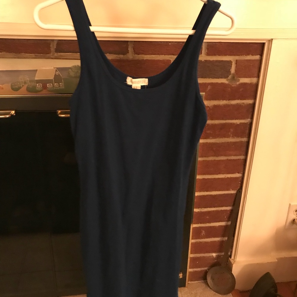 Navy blue short maxi dress